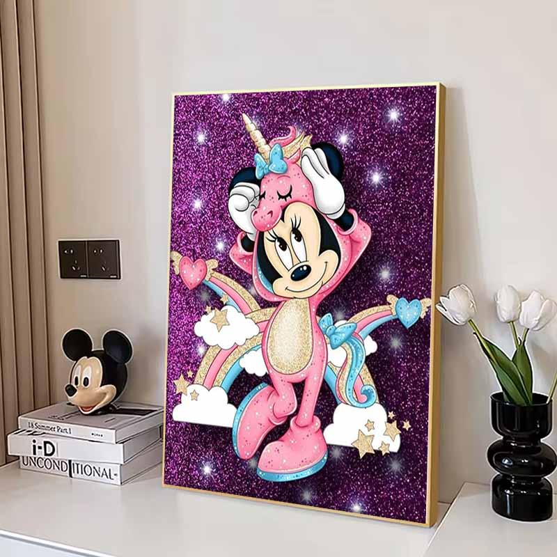 Disney Diamond Painting Minnie Mouse Pajamas Dreamy and Healing Illustration Mosaic Embroidery Diamond Painting Cross stitch Home Decoration 5D DIY
