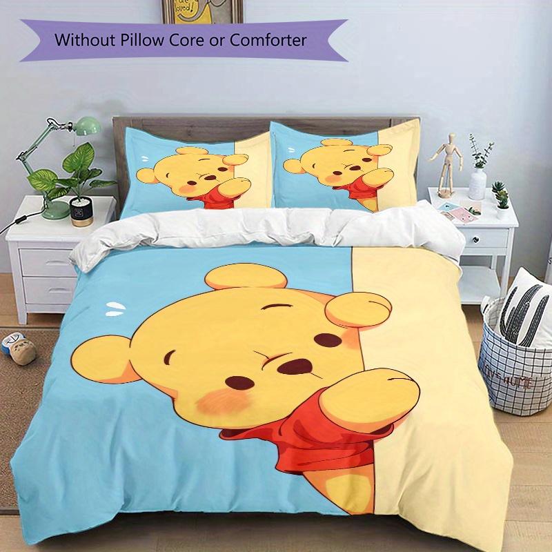 3pcs Winnie the Pooh Cute Cartoon Print Cover Set Ultra Soft, Breathable, and Comfortable Bedding with Stylish Design for Bedroom and Guest Room