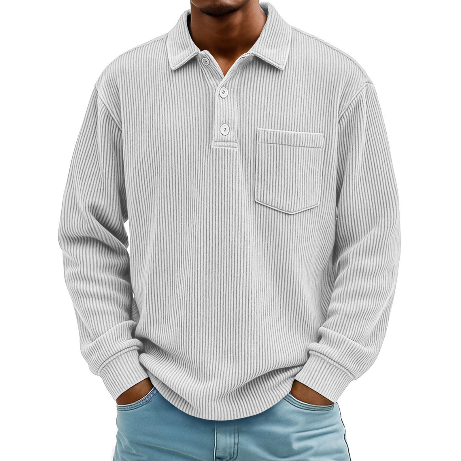 

Men s Loose Lightly Ripe Leisure Stripes Retro Long Sleeves Upper Garment XL