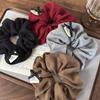 Retro Bows Soft Cotton Hair Scrunchies Fashion Woolen Knitting Headbands Girls Sweet Head Rope Womens Tie Ponytail Rubber Bands