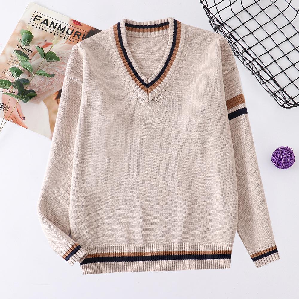 JK Sweater Spot Japanese College Embroidery V-neck Long Sleeve For Men And Women Students School Uniform Sweater Knitting Jacket