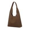 Leather Fleece Simple And Fashionable Shoulder Bucket Bag Commuter Summer Versatile Tote Bag Soft And Portable Student Armpit