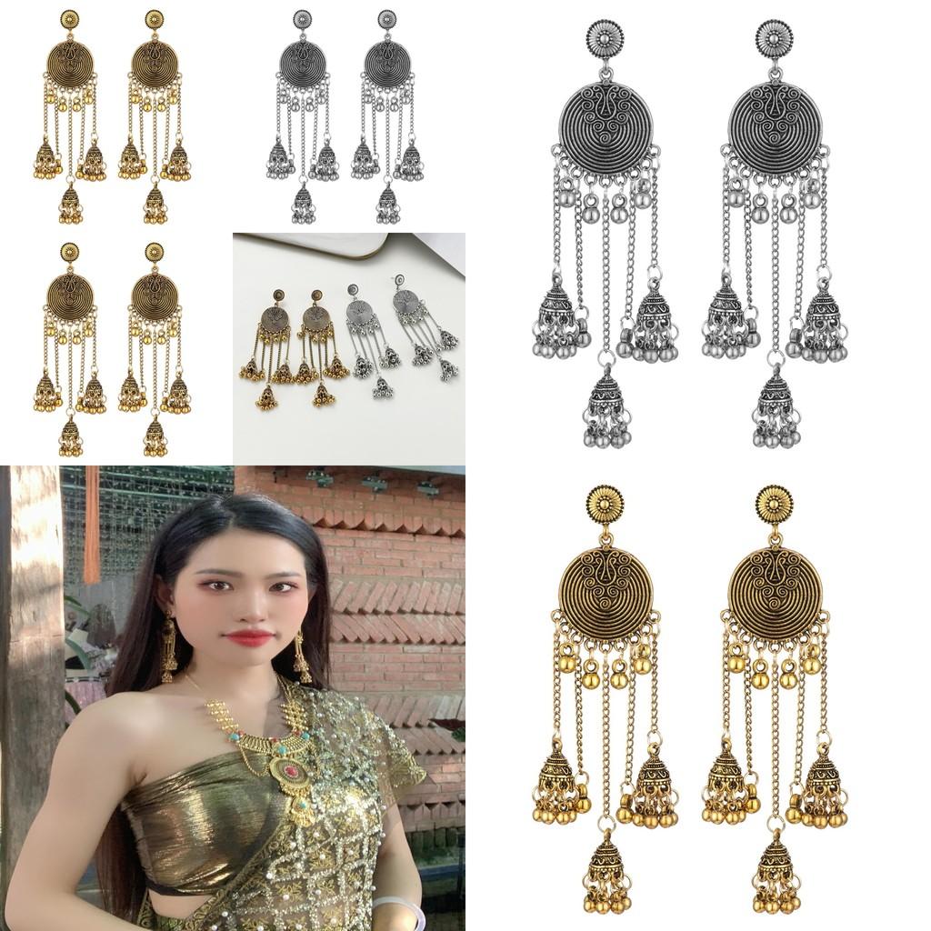 Vintage Geometric Drop Earrings With Rhinestone Accents For Fashionable Women