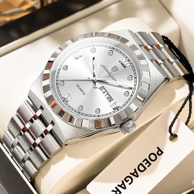 Top Brand Luxury Ultra-thin Men's Watch Diamond-encrusted Waterproof Quartz Luminous Wristwatch