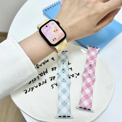 Candy Color Cute Soft Silicone Strap for Apple Watch Band 49mm 45mm 41mm 44mm 40mm 42mm Smartwatch Bracelet for iWatch Series 10 9 8 7 6 Ultra/Ultra2