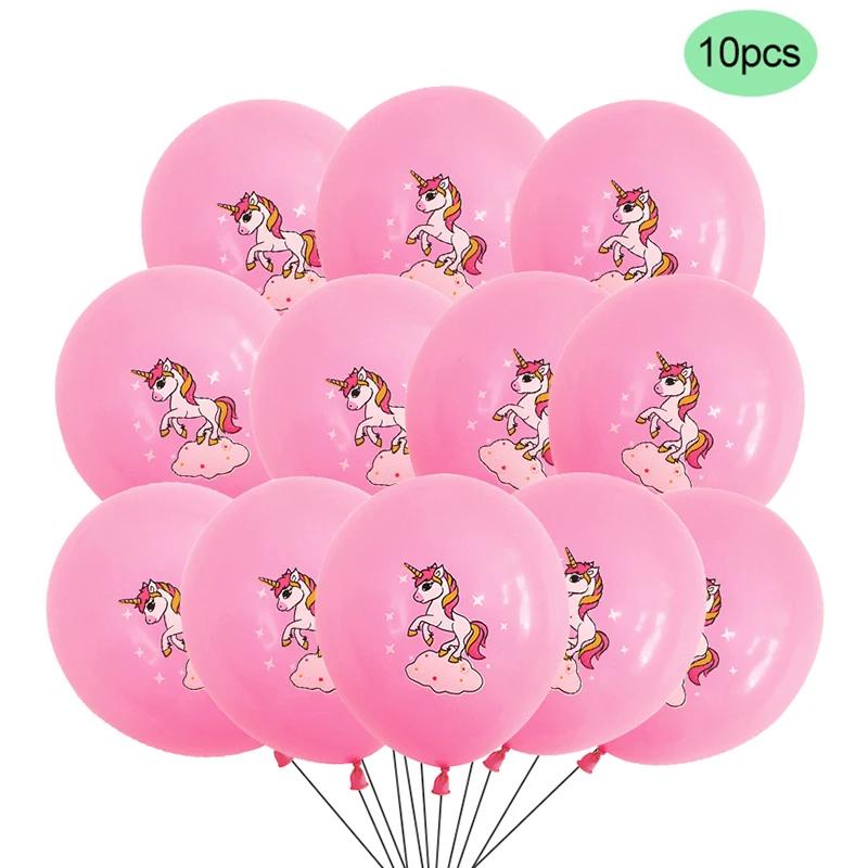 Rainbow Unicorn Birthday Party Decor Unicornio Gifts Tableware Balloons Banner Bracelets Keychain Girls Party Favors Photo Booth