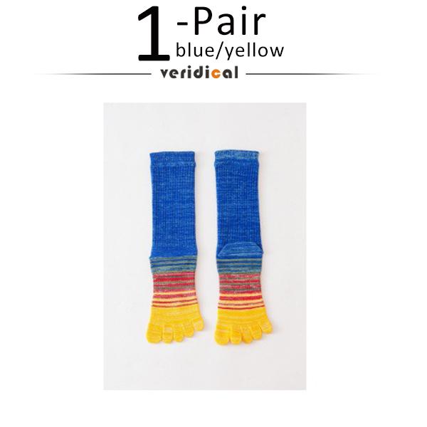 

Мужские носки с длинными пальцами, большие размеры, из чесаного хлопка, цветные полосатые компрессионные спортивные носки для фитнеса, веселые, забавные, 5 пальцев, для икр EU40-46