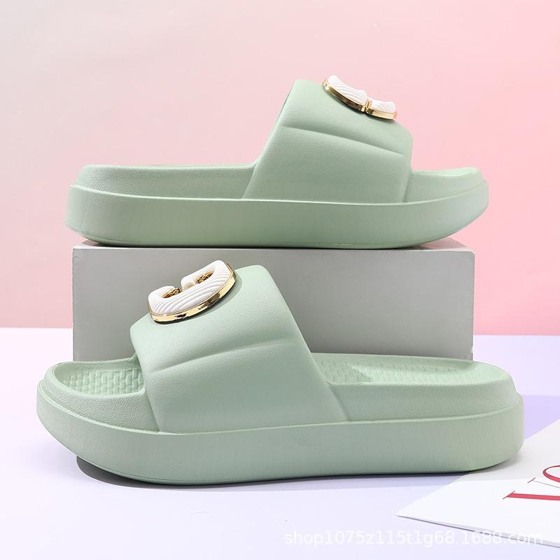 Summer new simple outdoor women's comfortable thick-bottomed indoor non-slip one-word slippers