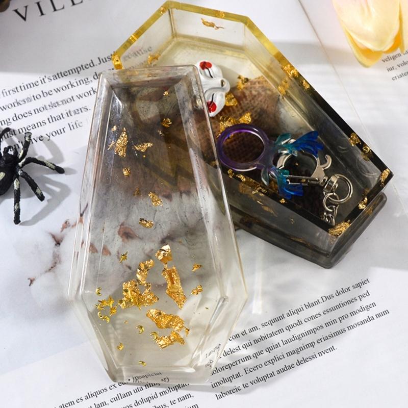3D Coffin Shape Candle Silicone Mold Epoxy Resin Mold DIY Storage Box Tools Plaster Crafts Making Supplies Non-stick