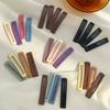 6pcs/set Metal Geometry Barrettes Frosting Rectangle Hairpins French   Daily