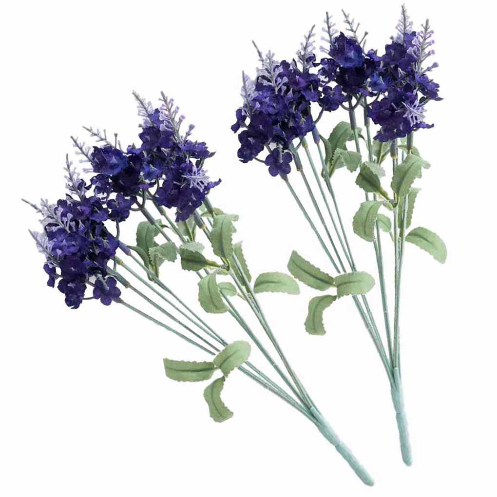 

2 шт. 10 головок искусственного растения лаванды, имитация декора для вечеринок, дома, спальни, инструмента темно-фиолетового