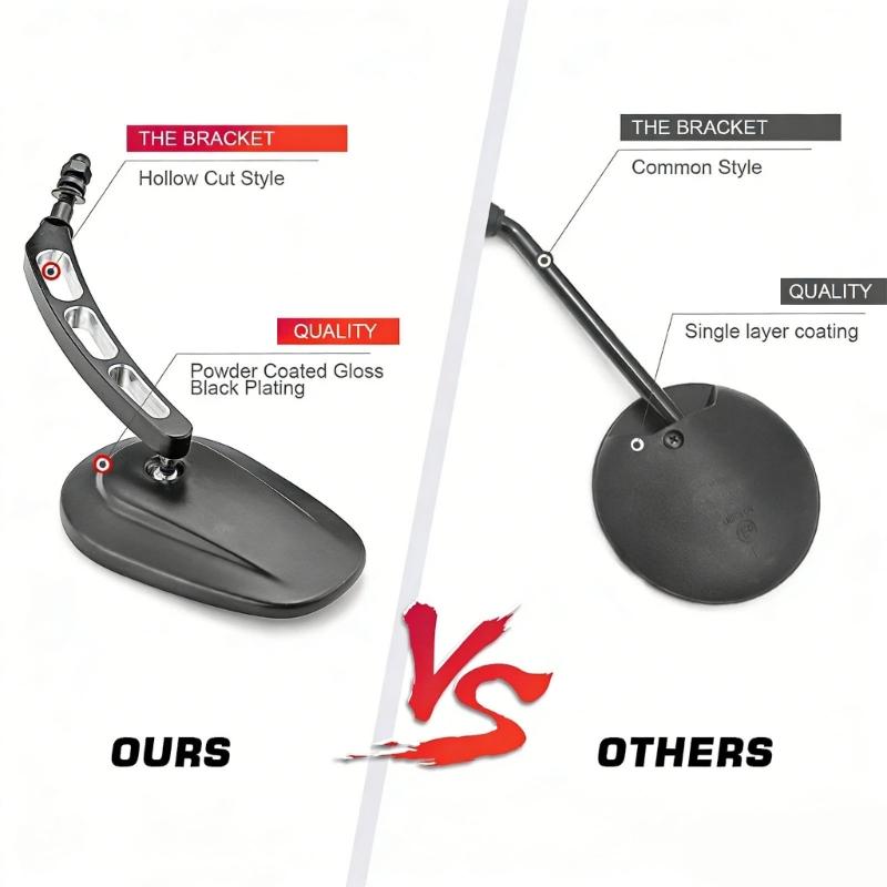 2 Pieces Sturdy Aluminum Motorcycle Mirrors Including Protective Layer For Older Bike Styles