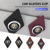 Leder Auto Brillenhalter Sonnenblendenclip Karten Ticket Organizer Für 159 Giulietta 156 147 Giulia Mito GT Stelvio