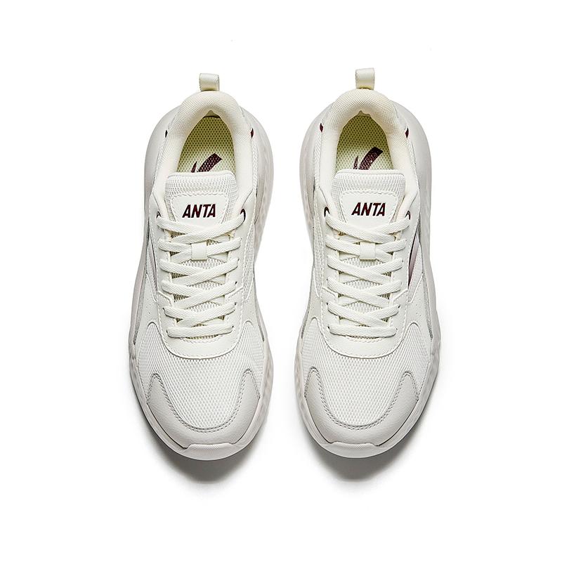 Anta Unrestrained Series Comfortable Shock Absorption Non-Slip Wear-Resistant Low-Top Casual Shoes Women sneaker White Gray Red 922448816-3