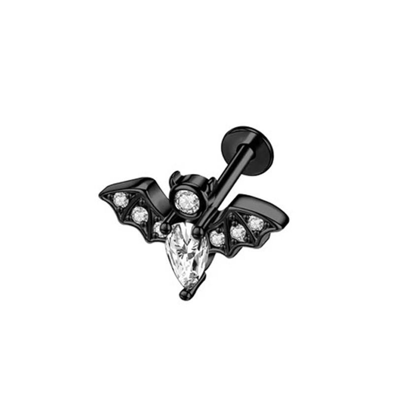 Dunkle Halloween Fledermaus Edelstahl Nasenstecker Piercing Schmuck