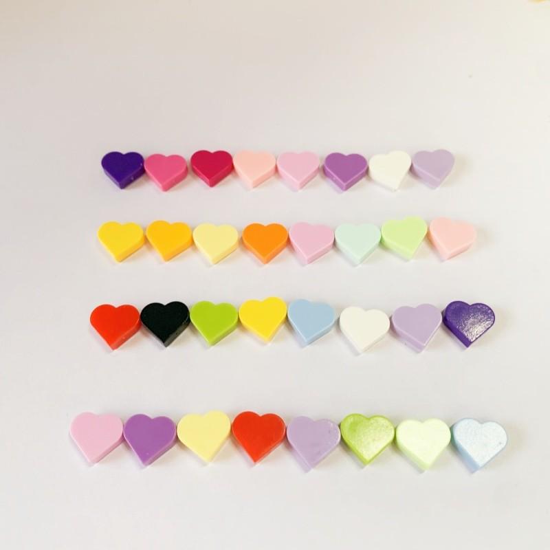 100pcs MOC 39739 Tile Round 1x1 Heart Building Blocks Sets Love Peach Compatible with Educational Creative Kids Children Toys