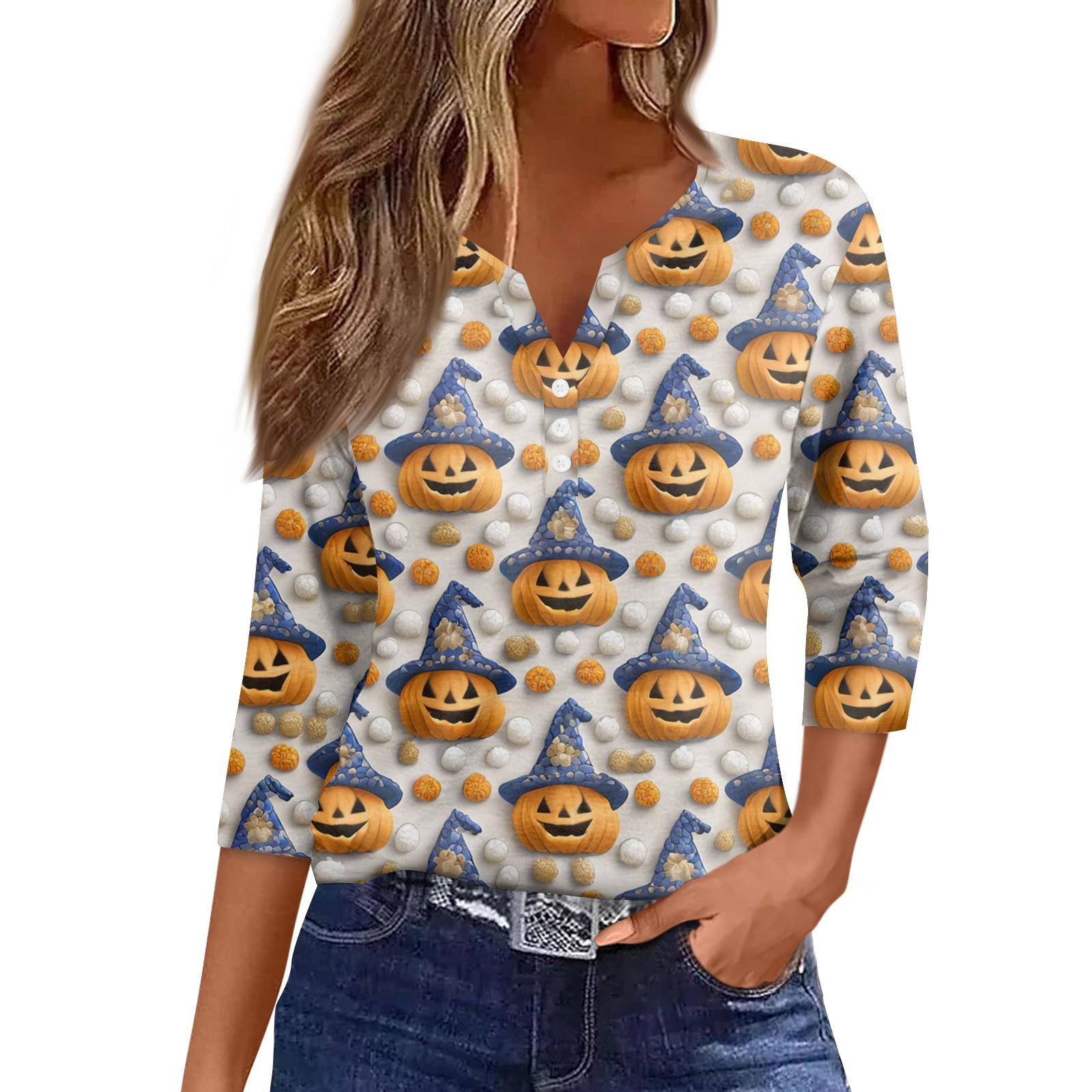 

Women s Casual Fashion Sexy Comfortable V-Neck Halloween Seven Sleeve Top XXL синий