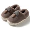 Cotton slippers autumn and winter home bag heel cartoon cotton mop warm velvet shoes platform couple hair slippers