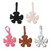 Vibrant Cartoon Style Leather Keyring Five Petal Flower Decoration Practical Key Ring Accessory Gift For Women