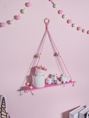 1Pc Pink/Green Wooden Shelf Hanging Decor Display Stand Wall Decor Floating Shelf Nordic Room Decor Aesthetic for Girl Kids Room