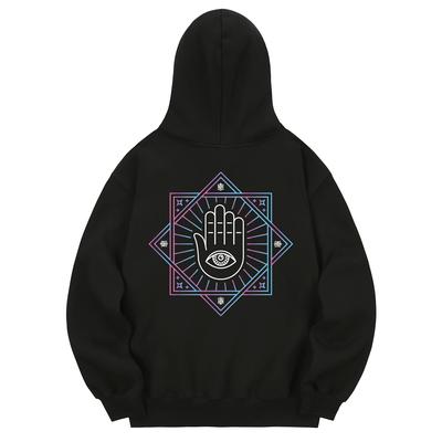 Khb0075 Neon Fleece Hoodie - Black