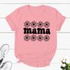 Cute Leopard Mama Crewneck Short Sleeve Tshirt Motherhood Classic Top Mom Life Shirt Pregnancy Gift Flowers Retro Mama Tshirts