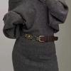 American Spice Girl Lazy Premium Autumn and Winter Knitted Dress Loose Bat Sleeve Off Shoulder Short Hip Wrap Dress