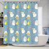 Cute Cat Food Kitchen Shower Curtain Japanese Kawaii Animal Bathroom Decor Waterproof Liner Vintage Farmhouse Style Backdrop