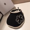 Sweet And Cute Wavy Edge Sun Protection Empty Top Hat Women'S Summer Outdoor Small Fragrant Wind Pearl Flower Age-Reducing Sun Hat