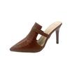 Fashion Spring New Baotou Slippers for Women Fashion Pointe Deep Mouth Slip-on High-heeled High-heel Sandals with Anti-slip Resistance