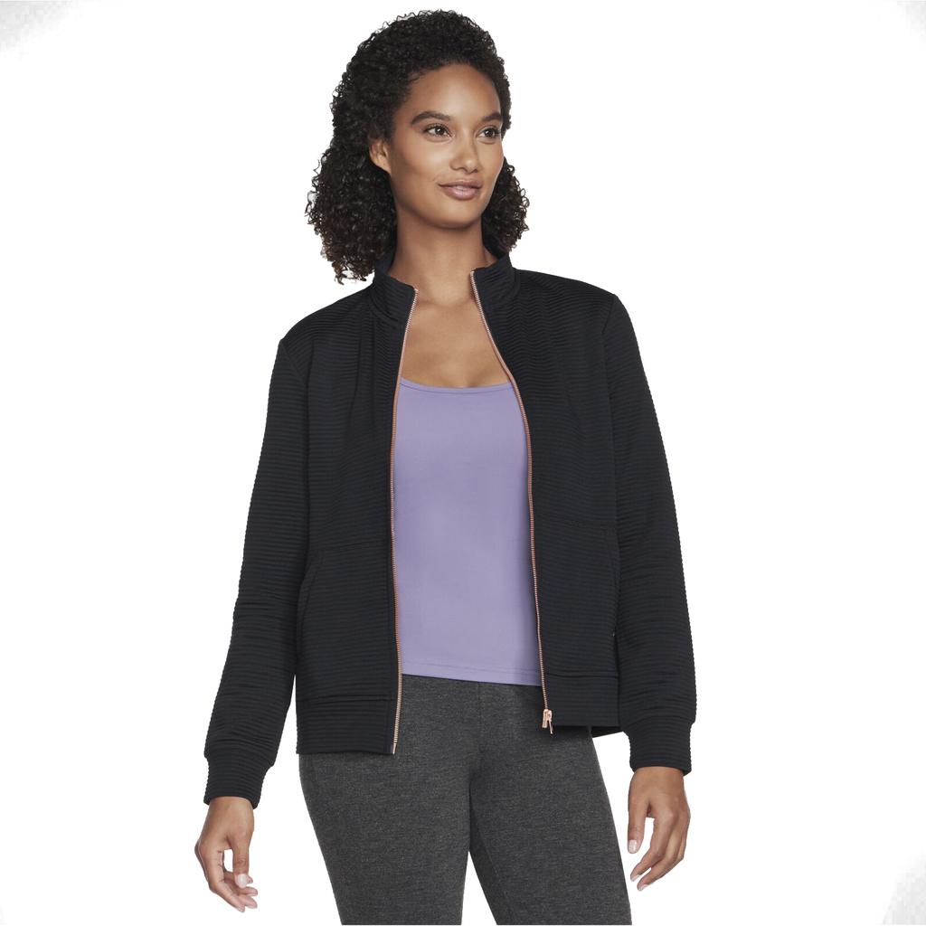 Skechers Go Walk Everywhere Full Zip Hoodless, Womens black Sweatshirt