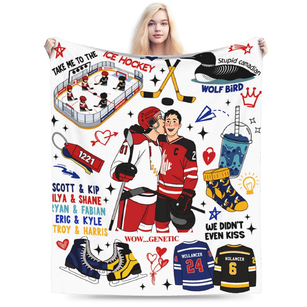 Kiss Heated Rivalry Fleece Throw Blankets Hollanov Blanket for Bed Bedroom Lightweight Bedding Throws