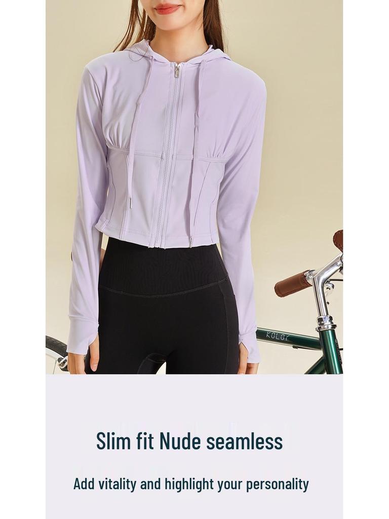 Lulu 2025 Slim Fit Fishbone Zipper Hoodie – Autumn/Winter Sports Yoga Jacket