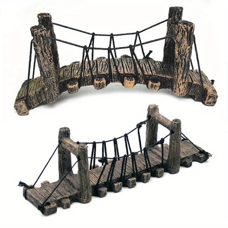 1Pc Aquarium Ornament Decoration House with Bridge for Fish Tank