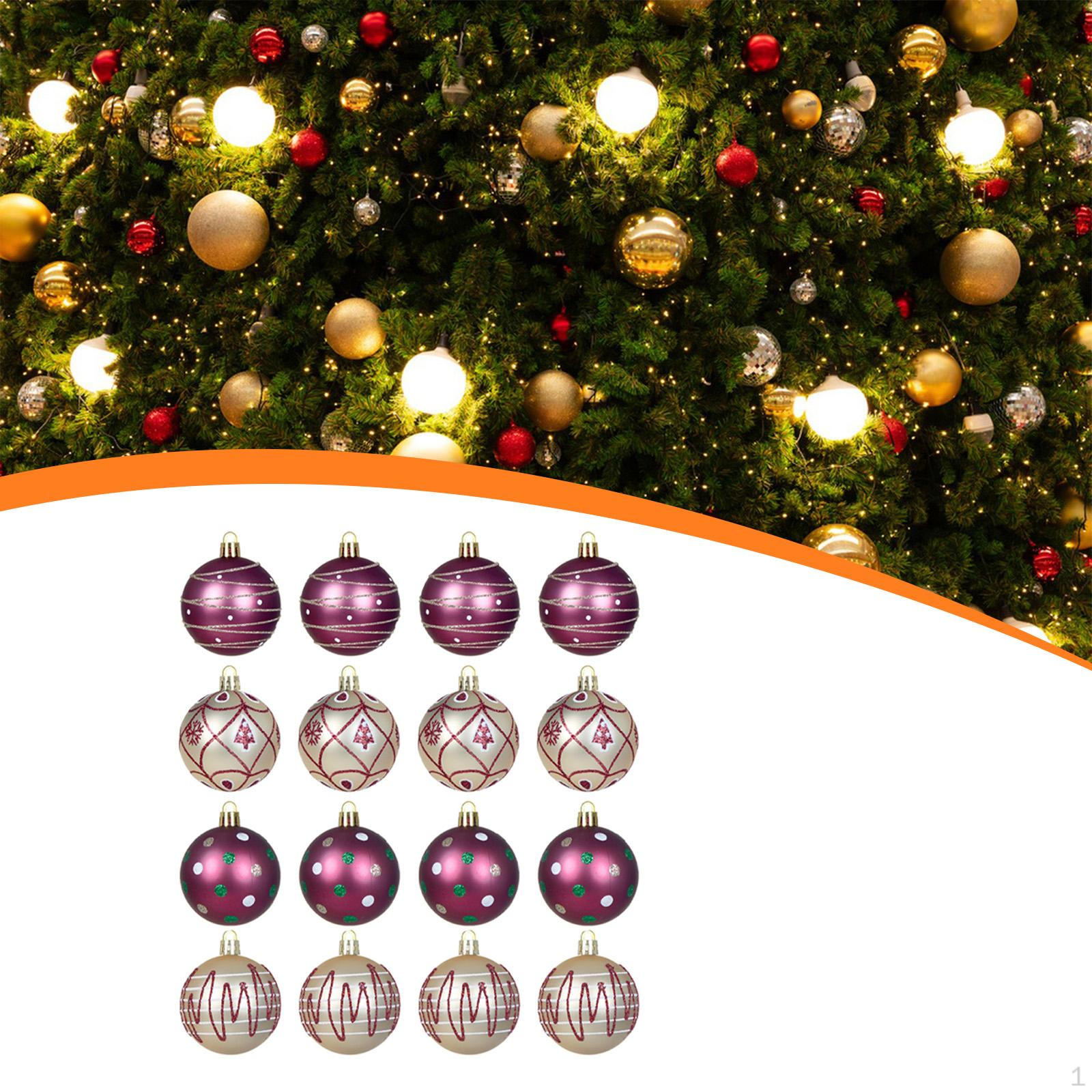 16 штук Рождественские шары елочные украшения подвесные с петлями шарм Purple