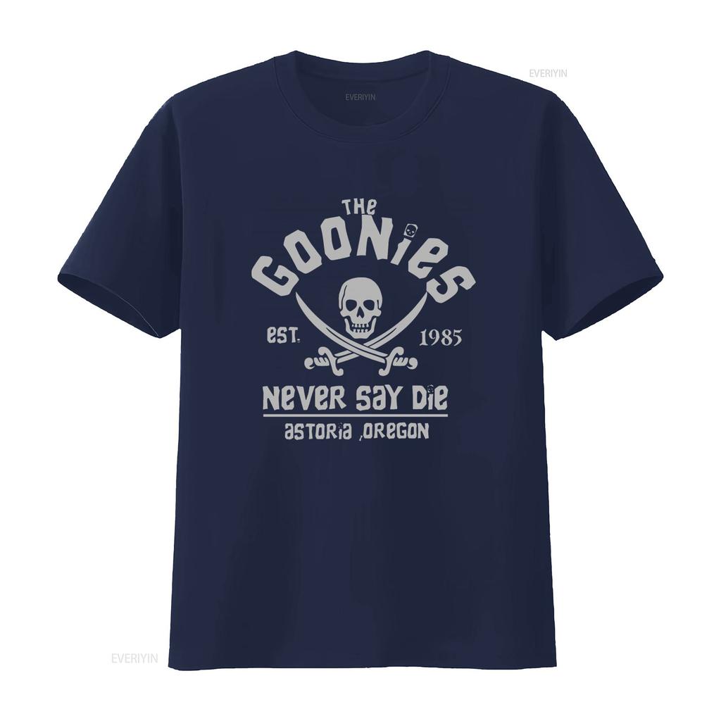 The Goonies Never Say Die Skull Retro Movie T Shirt Black Adventure Cult vintage Washed Stylish designer clothes graphic