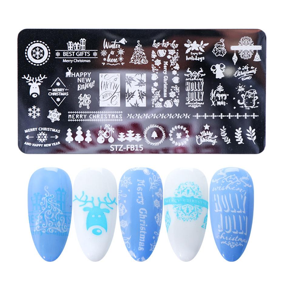 Letters Nail Stamping Plates Flower Pattern Nail Art Stamp Stencil Nail Art Tools Painting Nail