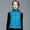 Kvinner Høststativ Collor Ensfarget Ermeløs glidelås Slank Lett dunvest M-4XL