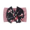 New infant hair accessories, children's nylon printed bow wide-brimmed headscarf, baby knotted headband