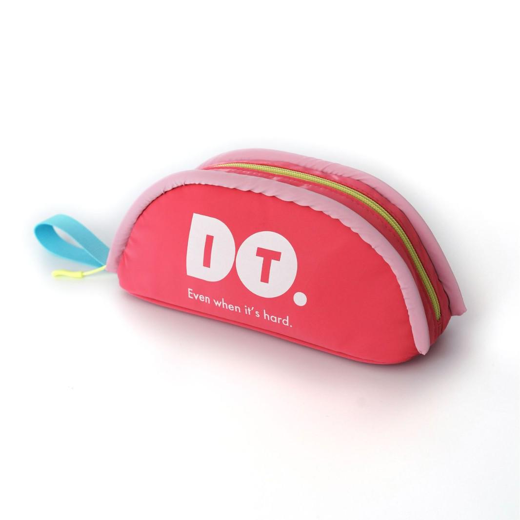 Futuristic Minimalist Pencil Case: Large Opening, Portable, Glossy Fabric, Smooth Zipper, Stylish Design.