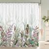 3D Fresh Green Plants Leaf Print Nordic Style Shower Curtain Set Hook Natural Flower Leaves Home Decoration Bathroom Curtains