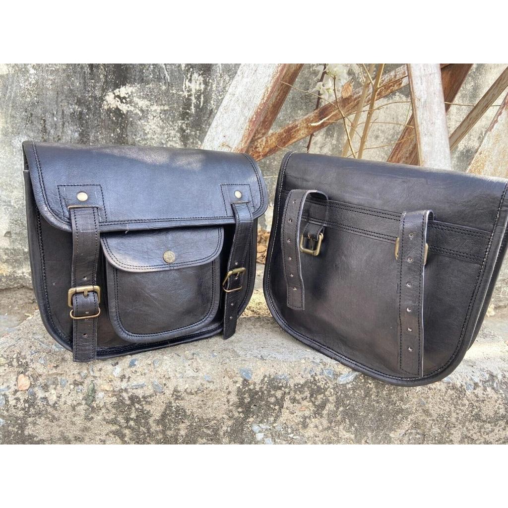 Bags Combo Motorcycle Leather Panniers Saddle Luggage Pouch Side Bag Saddlebags