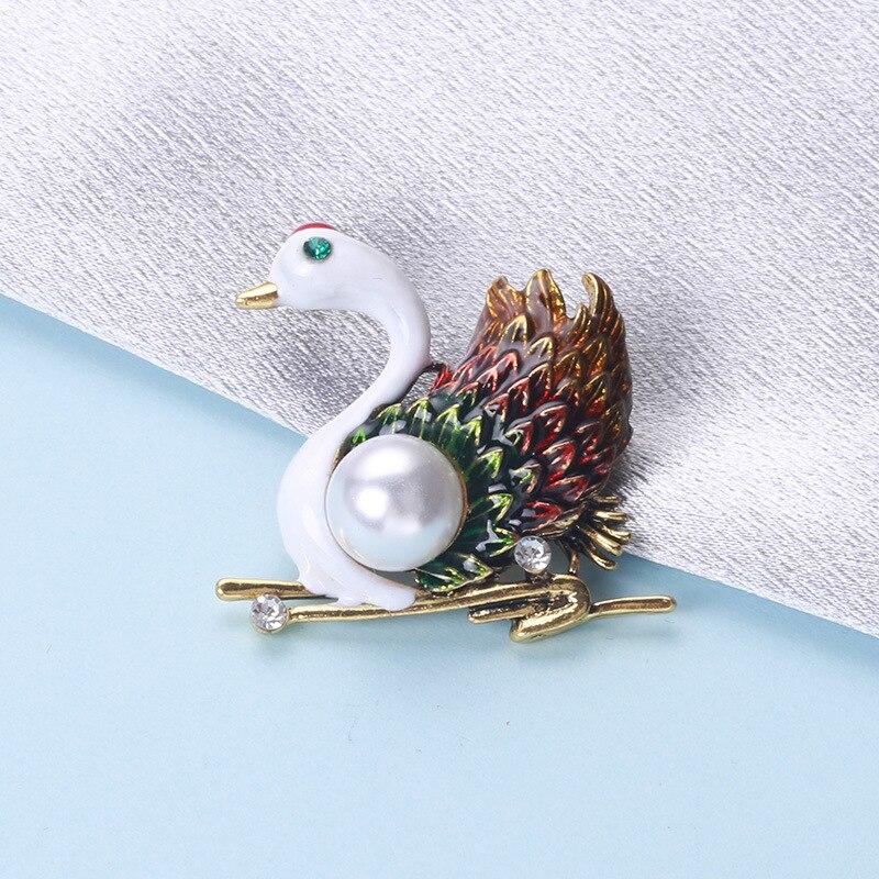 

Брошь Blucome с милым лебедем для женщин и девочек, пальто, костюм, пряжка, булавки белый