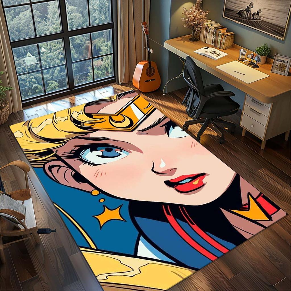 Sailor Moon Anime Rug Carpet Large Area Rug Non Slip Washable Floor Mat Gamer Room Bedroom Home Decor -QJY