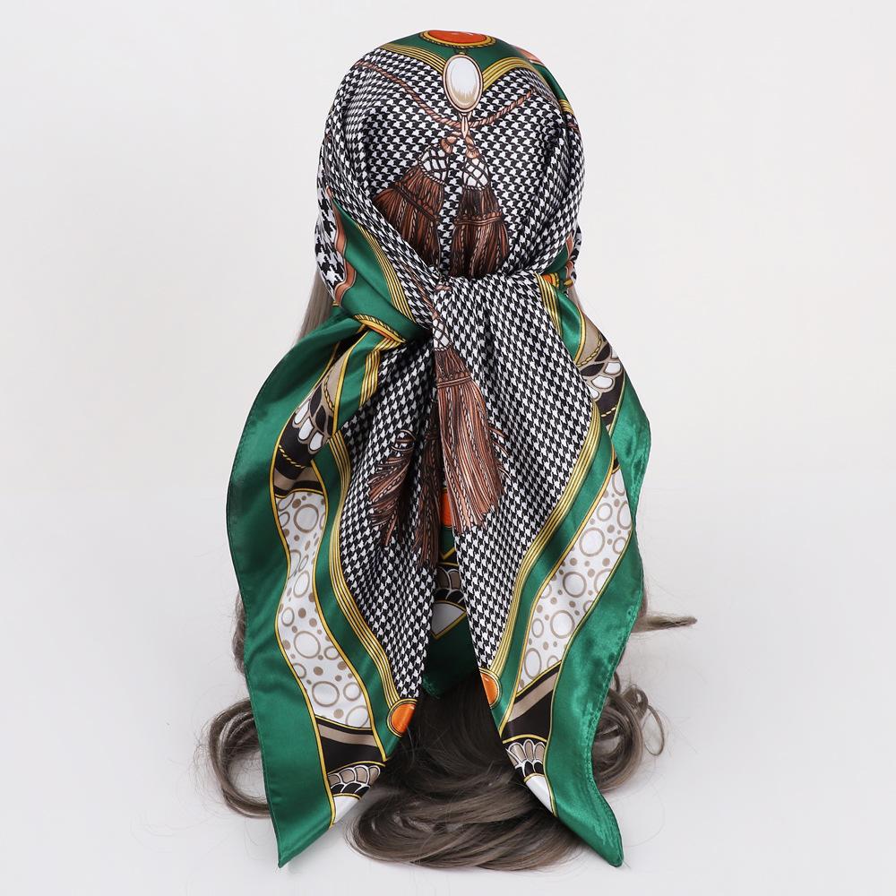 Vysoce kvalitní luxusní hedvábné šátky čelenka Šály Šála na krk pro ženy Řetízek Hedvábný šátek Dámská ozdobná šála