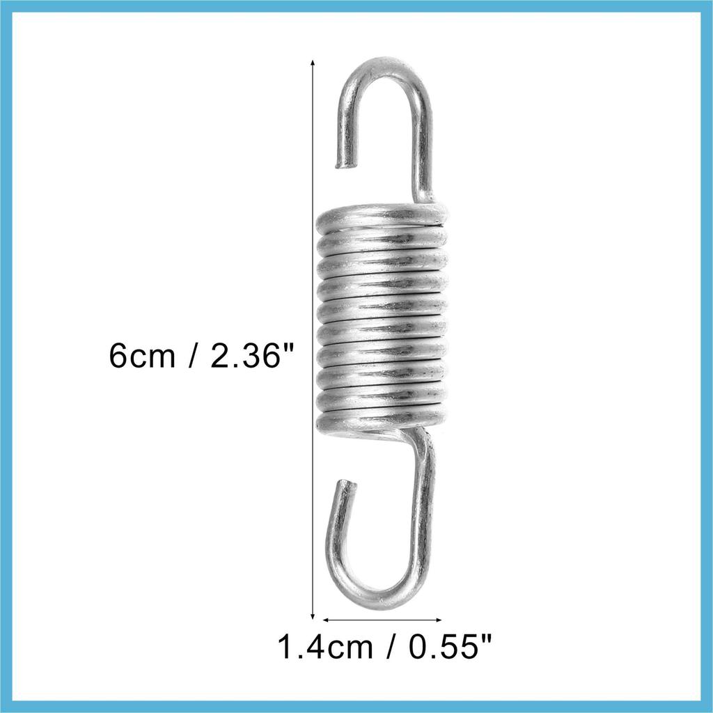 BULLSPANN Motorcycle Brake Pedals Return Spring Plated Steel 6cm Length for Suzuki Silver Tone 2pcs Replacement Parts Accessories
