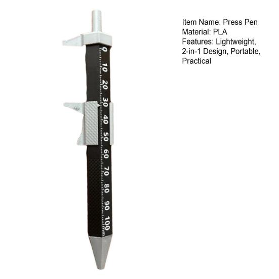 Vernier Caliper Ballpoint Pen 2-in-1 The Engineer Pen Portable Press Pen with Caliper Gifts for Dad Husband Grandpa Carpenter Woodworkers