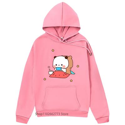 Bubu Dudu Hoodies for Teen Girls Cartoon Panda Bear Sweatshirts Women Clothing Kawaii Graphic Casual Y2k Clothes Fleece Top