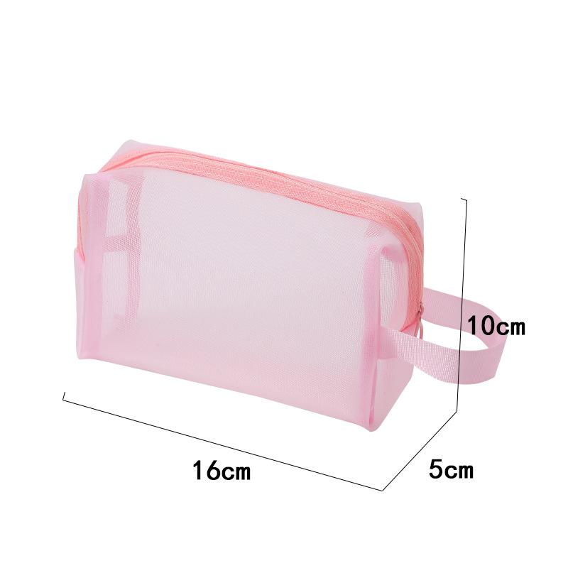 Large Capacity Mesh Makeup Bag Makeup Storage Pouch 1PC Black Layer Travel Cosmetic Bag Travel Toiletries Cosmetic Storage Bags