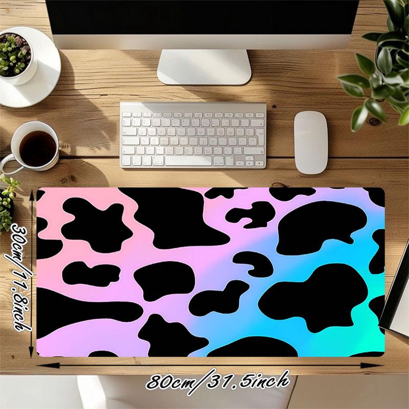 1PC Cow print Oversized Mouse Pad - Non-Slip Rubber Base Perfect for Office School Esports Home Decor Desk Mat 149A